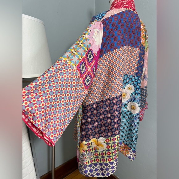 Johnny Was Reversible Onyx Kimono In Multi Print Rare Piece - Picture 11 of 14